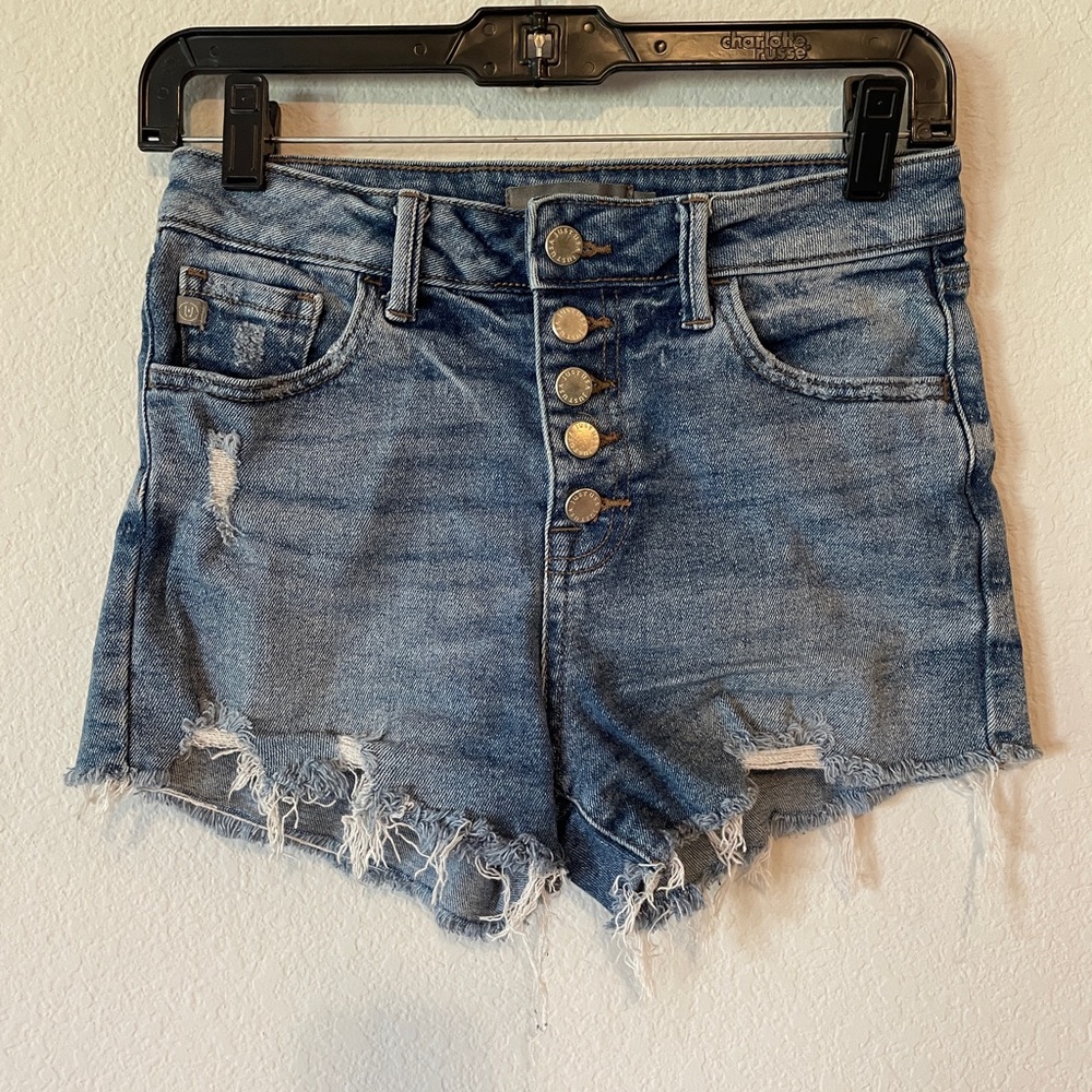 Just USA Blue Jean Shorts Distressed High-Waisted
